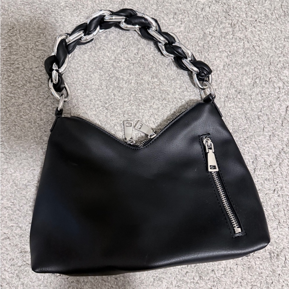 INC International Concepts Black and Silver Shoulder Bag